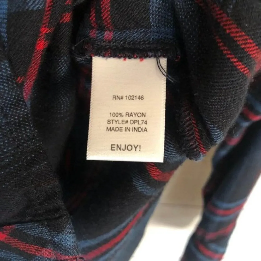 Anthropologie Michael Stars Plaid Relaxed Fit Boyfriend Flannel XS - Image 7