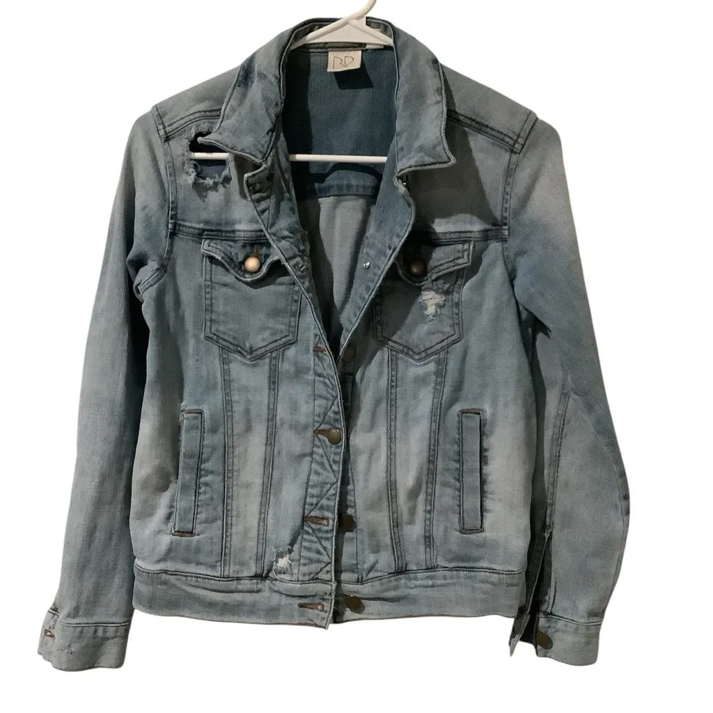 BP Light Blue Distressed Jean Jacket With Pockets Size XS - Image 7