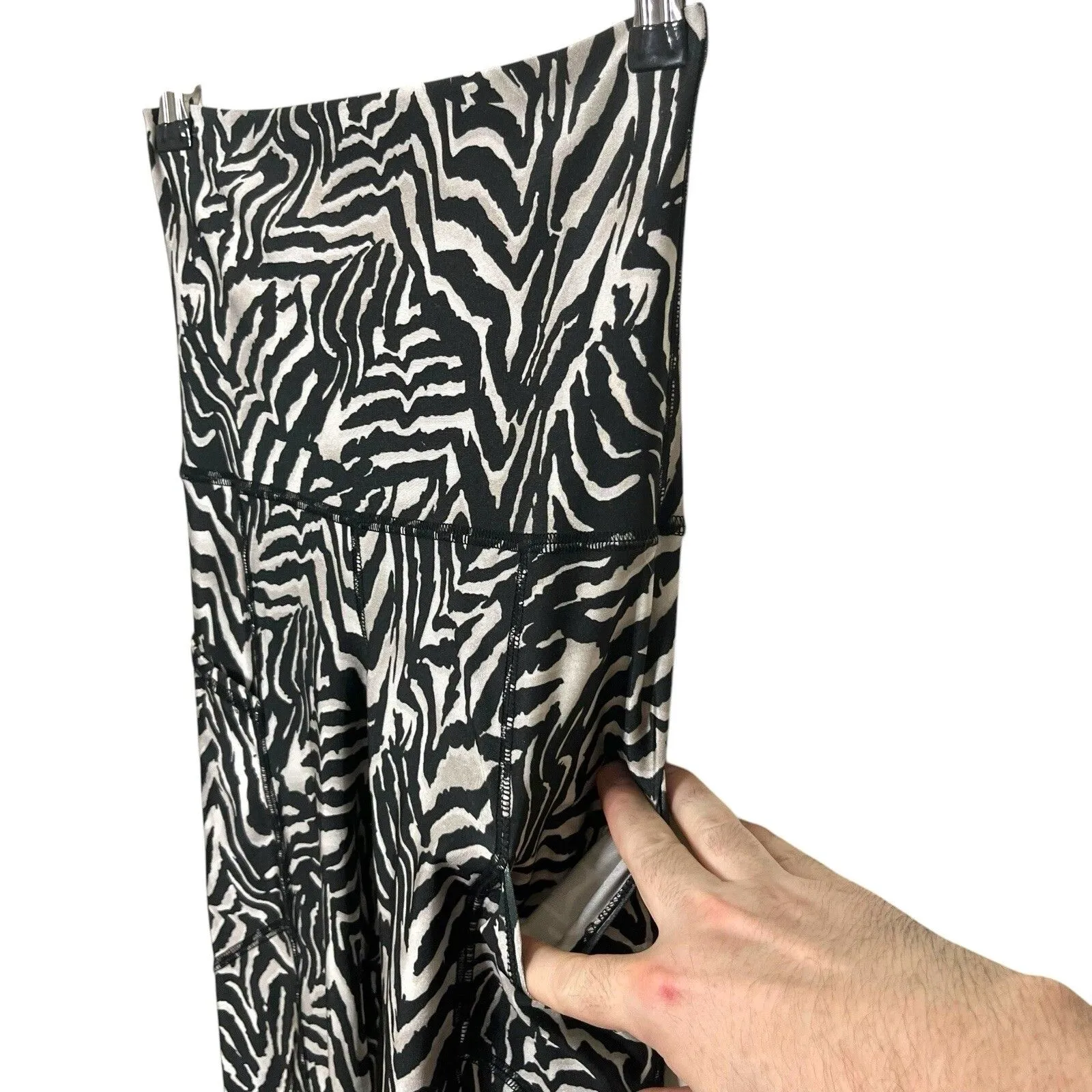 Emily Hsu Zebra Crop Top & Leggings Set Women’s Size S/XS Animal Print Outfit Gray - Image 10