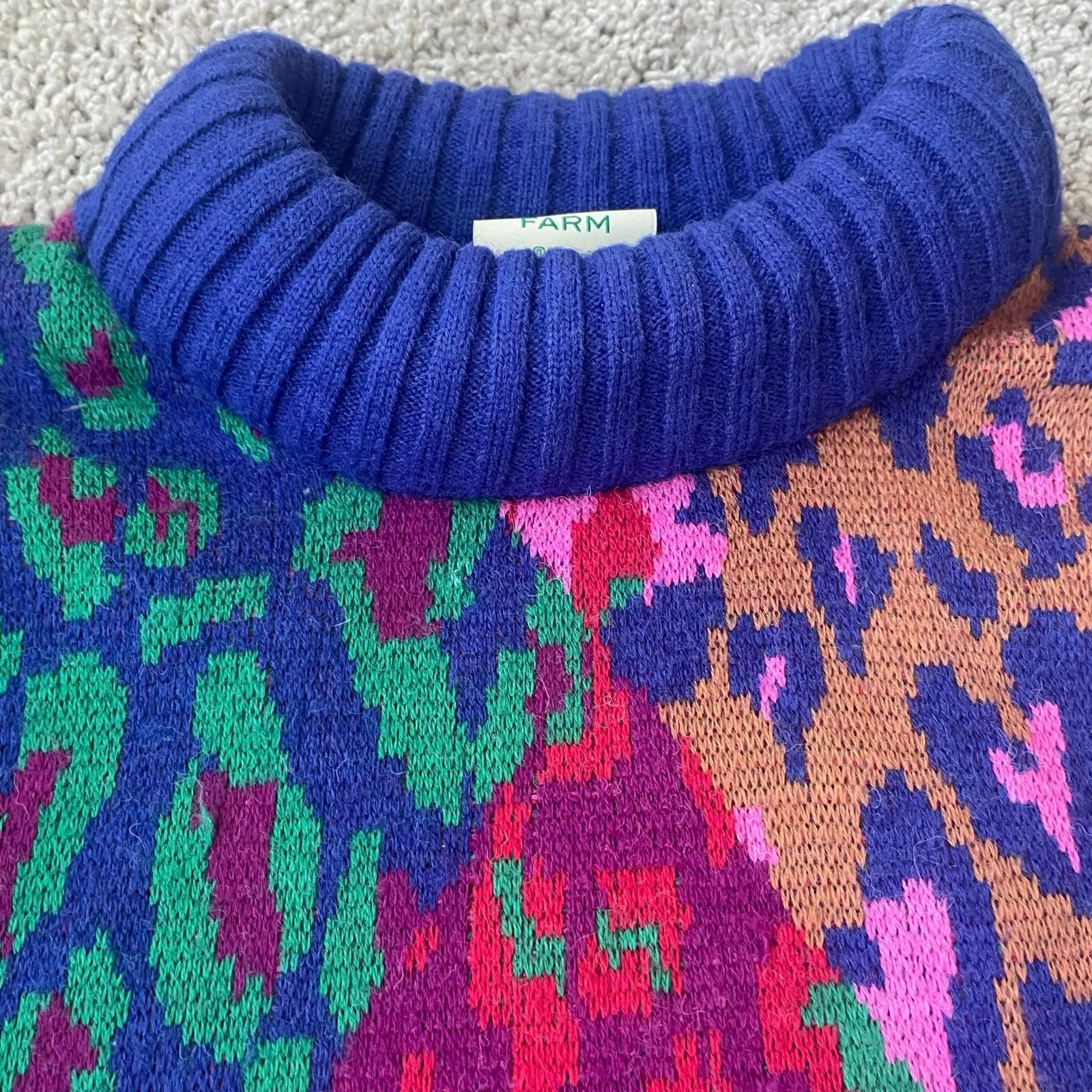 FARM Rio Mixed Leopard Pop Sweater Dress Size Large - Image 7