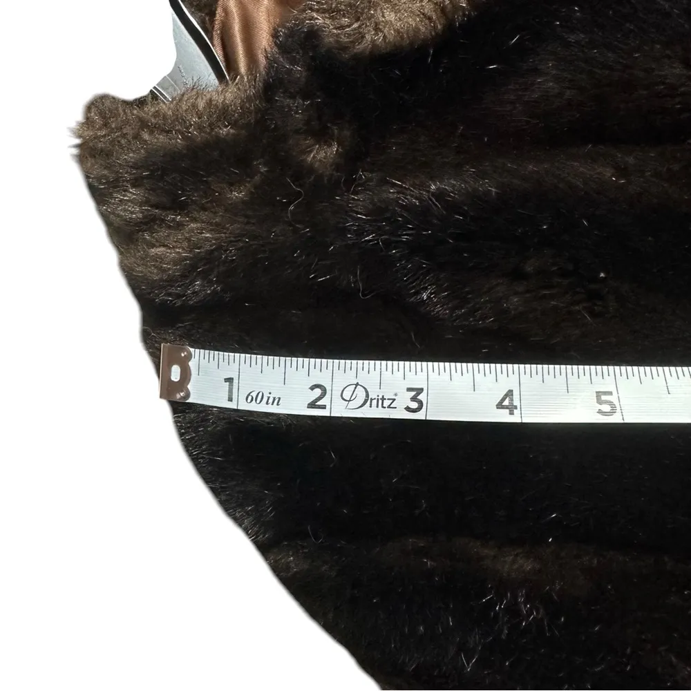 Vintage Brown Fur Cropped Coat Jacket Size M - Image 7
