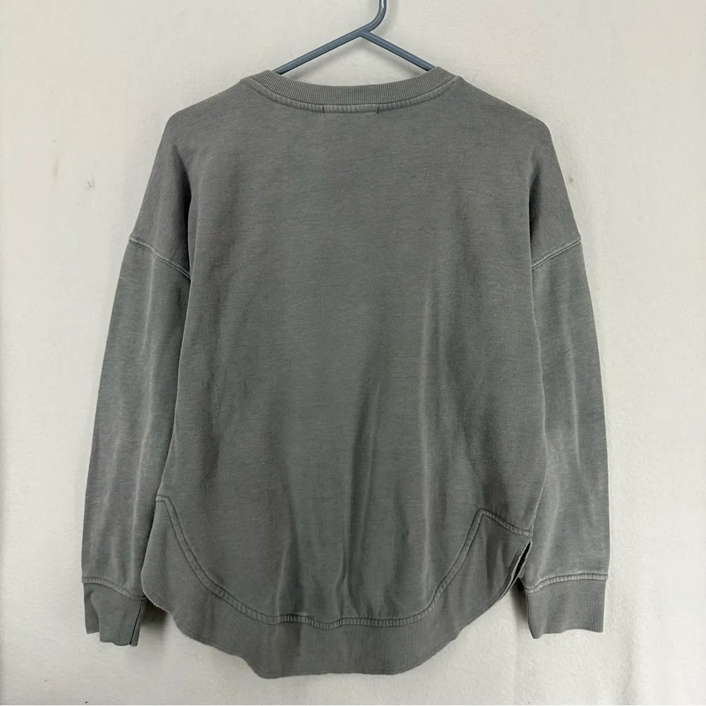 Hippie Rose Long Sleeve Pullover Crewneck Sweatshirt Large Gray - Image 8