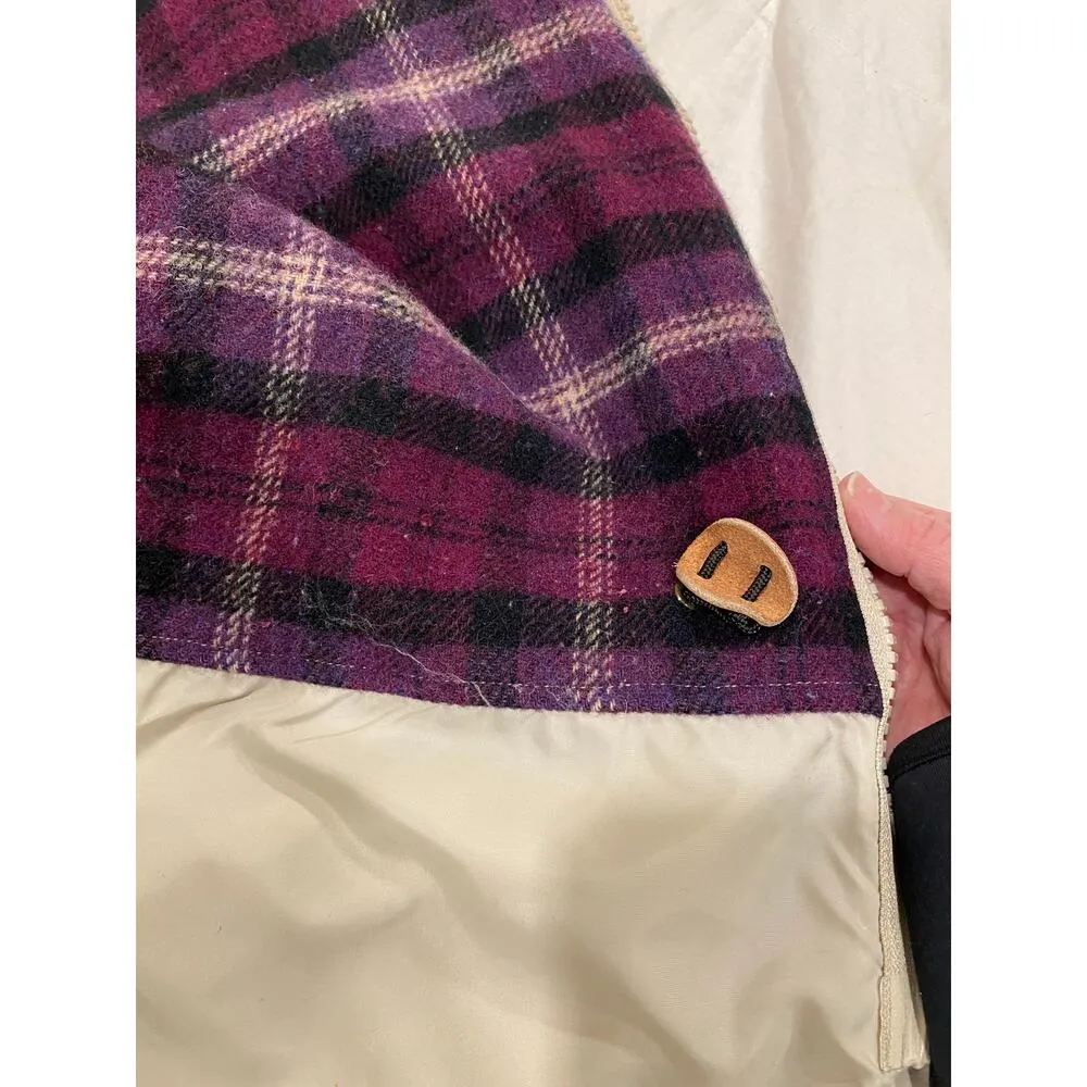 Woolrich  Vintage Light Jacket Womens Size Large Beige Hooded wool blend lined - Image 9