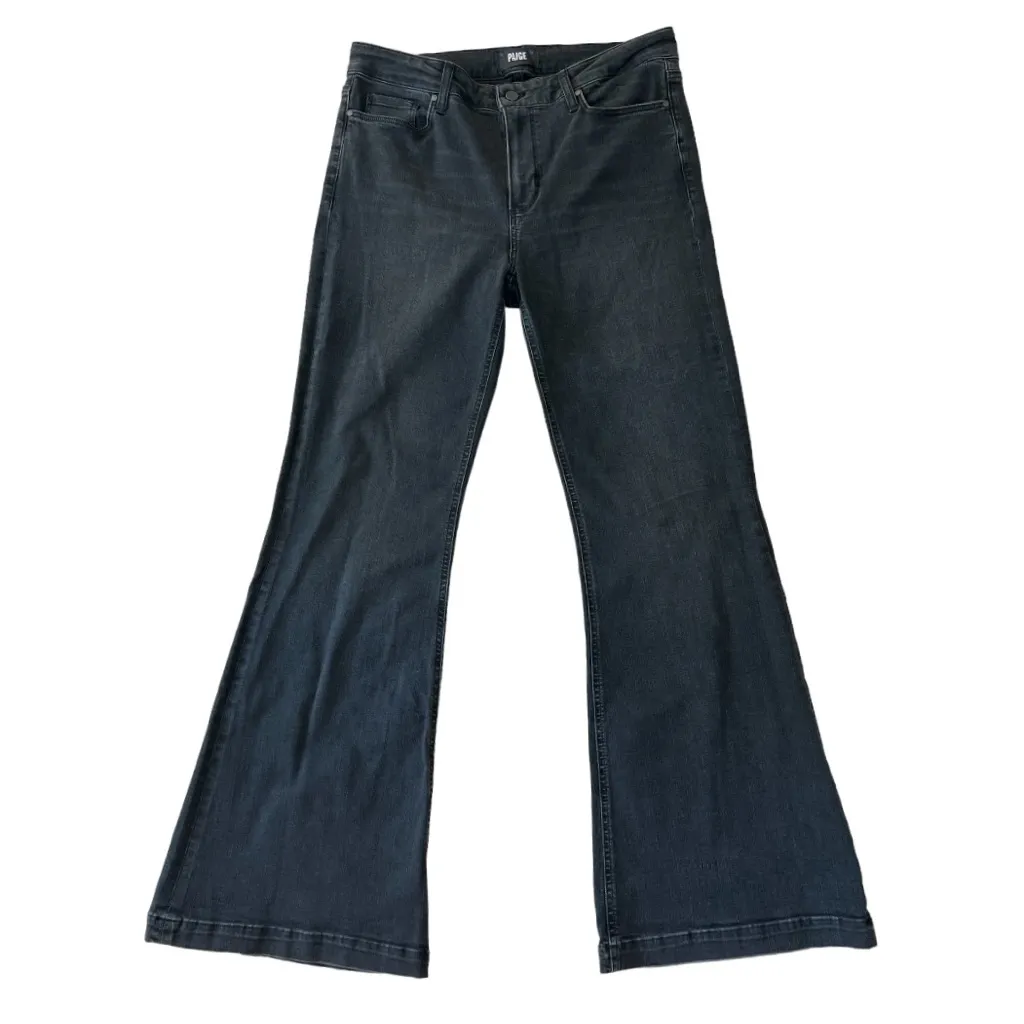 Paige Genevieve Flare Jeans Women’s Size 33 Faded Black Stretch Denim Boho‎ - Image 3