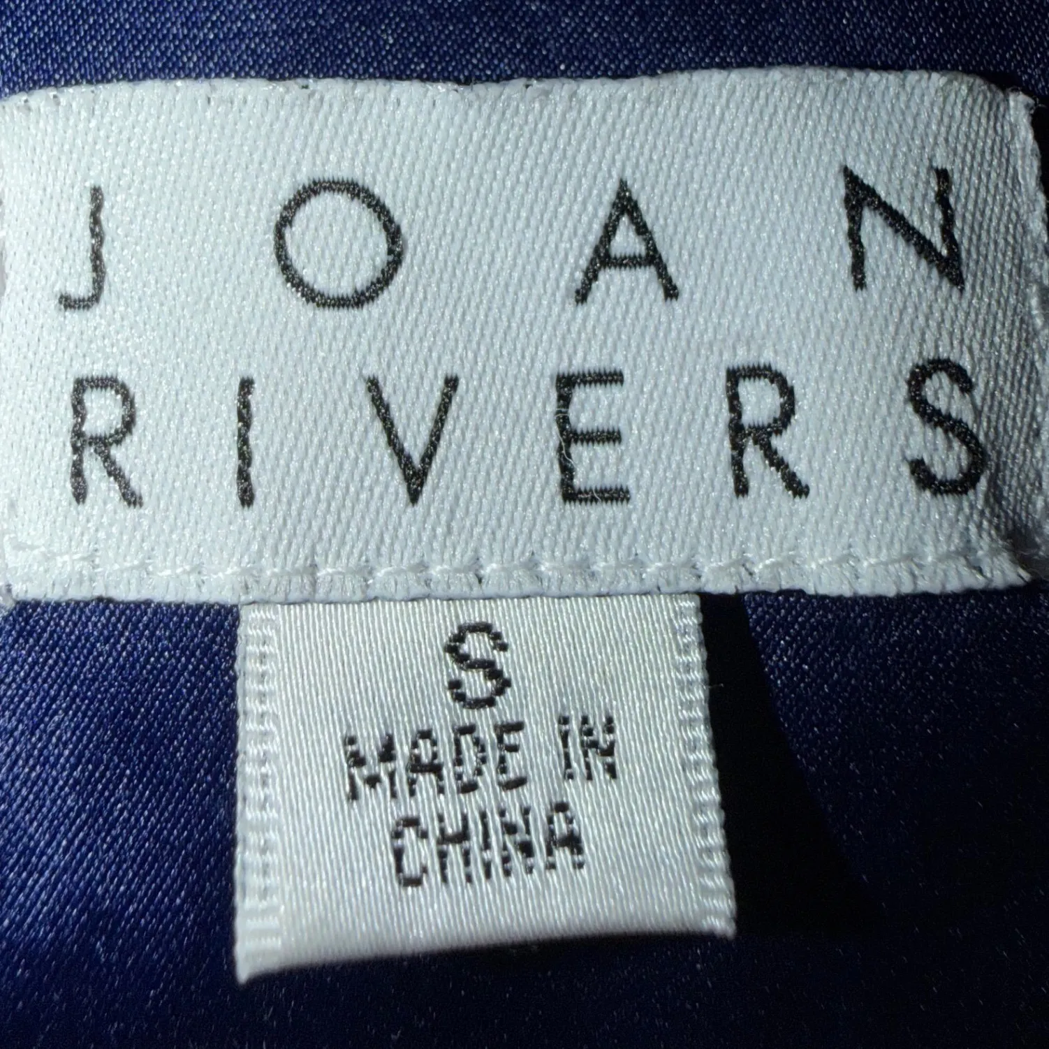 Joan Rivers Satin Trench Coat Navy Blue Button Front vintage Size S - Image 3