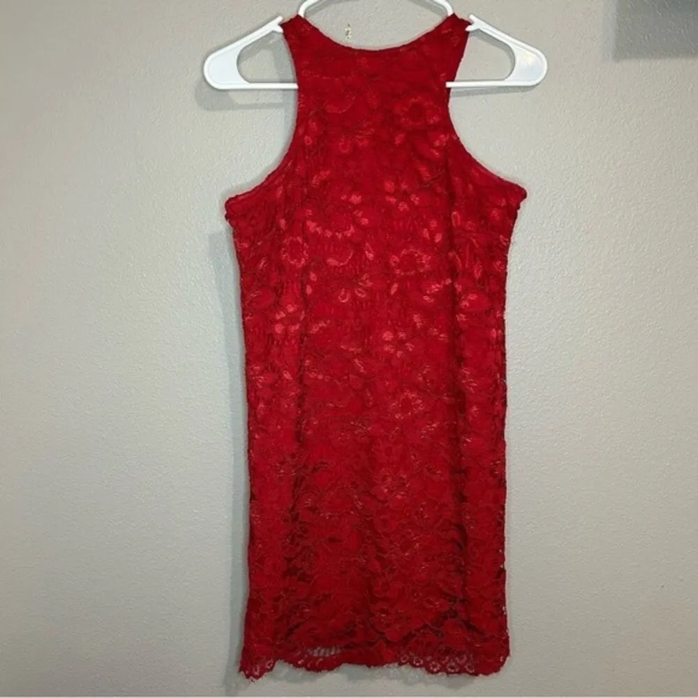 Lovers + Friends red floral lace mini shift dress women's size XS - Image 3