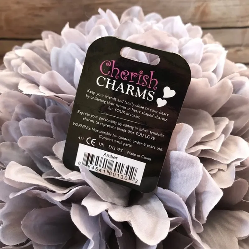 Cherish‎ Charms AMBER Name Bracelet Charm NEW NWT Silvertone Silver Tone - Image 2