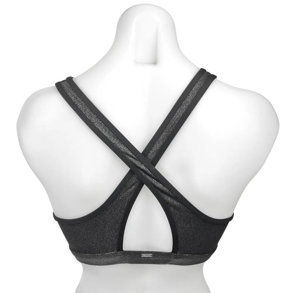 Victoria's Secret PINK Black Metallic Ultimate Perforated Sports Bra tank Top M Size M - Image 2