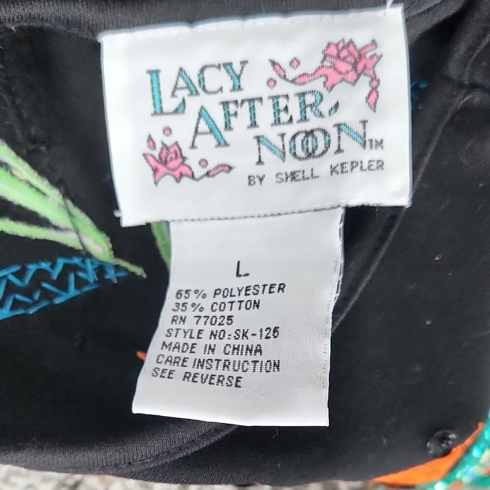 Vintage Lacy Afternoon by Shell Kepler Beaded Embroidered Two Piece Set … Black Size L - Image 2