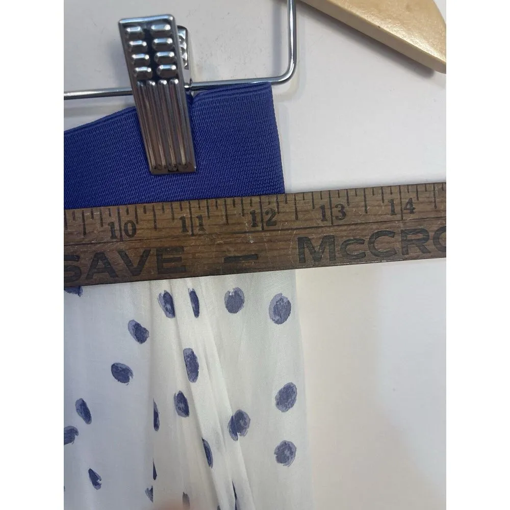 Loyd/Ford Palm Springs Skirt Pleated White Blue‎ Polkadots M Elastic Waist Lined Size M - Image 3