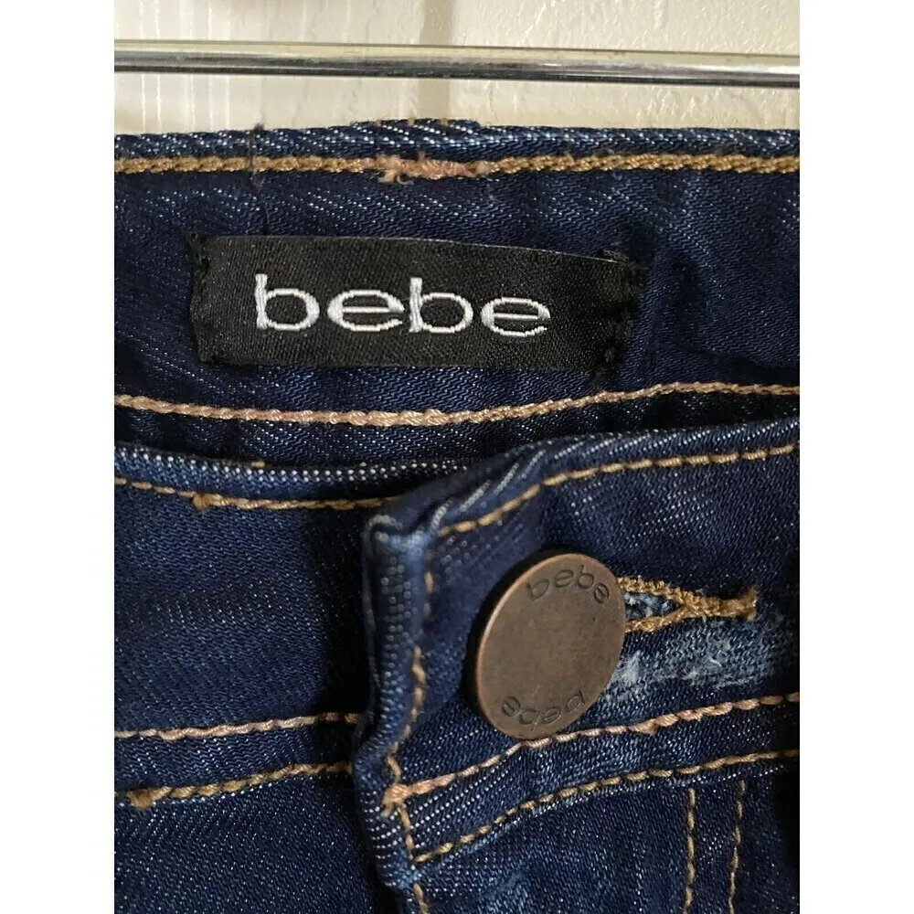 Bebe Dark Wash Destressed Jeans Sz.24 - Image 3