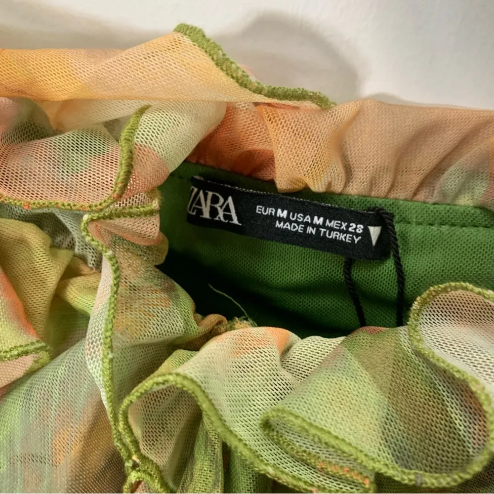 ZARA NEW OFF SHOULDER FLORAL MINI DRESS SZ M - Image 10