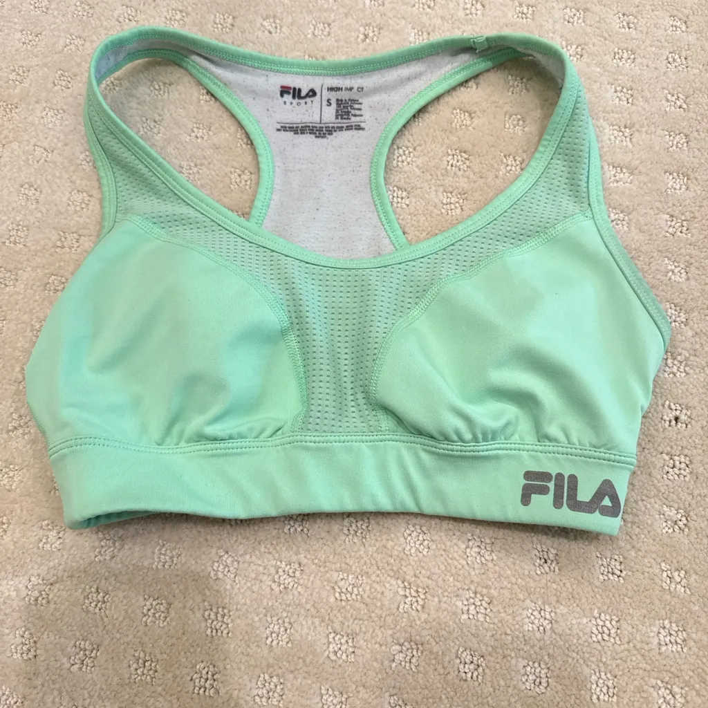 Fila Sport Mint Green Racerback Sports Bra Size Small - Image 2