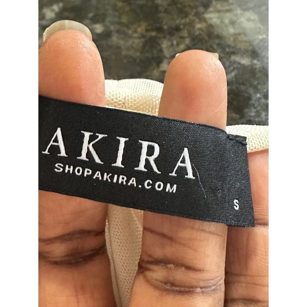 Akira Patchwork Long Sleeve Sheer Bodysuit Stretchy Top Abstract Design Size S - Image 3