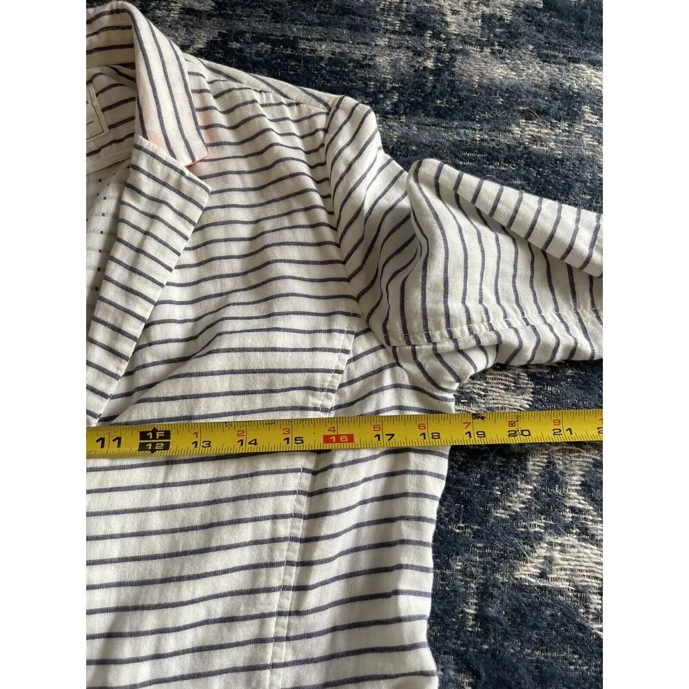 Gap The Academy Blazer Unstructured Blue/White Stripe Nautical Cotton Size 8 - Image 9