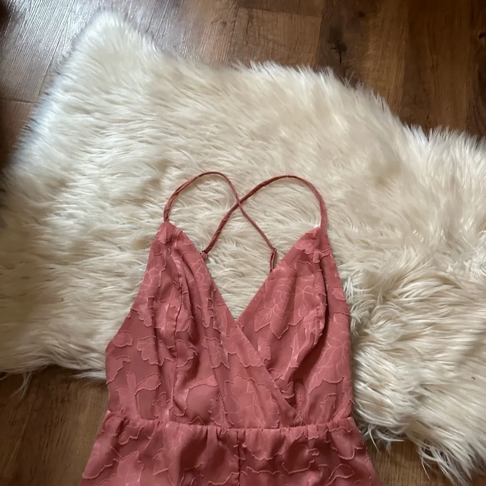 LULU’S Days Of Beauty Rusty Rose Burnout Floral Surplice Jumpsuit - Image 5