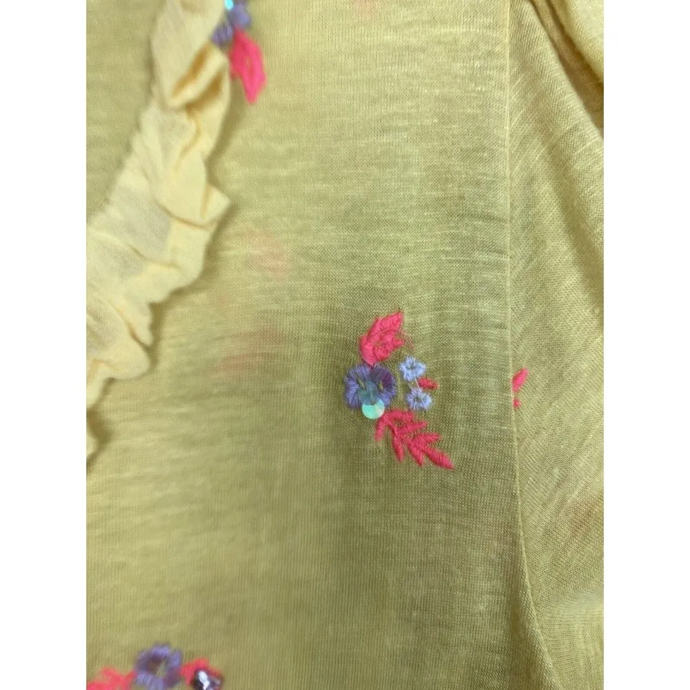 NWT Free People Full Bloom Top in Sun Drop Yellow Womens Size Small Summer Boho - Image 5