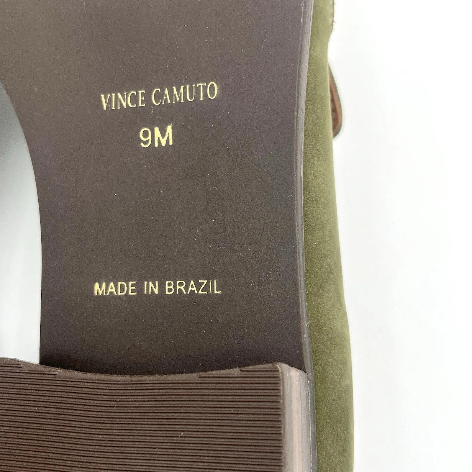 Vince Camuto Aliyana Leather Loafers Olive green Sz 9 preppy Chic Academia - Image 7