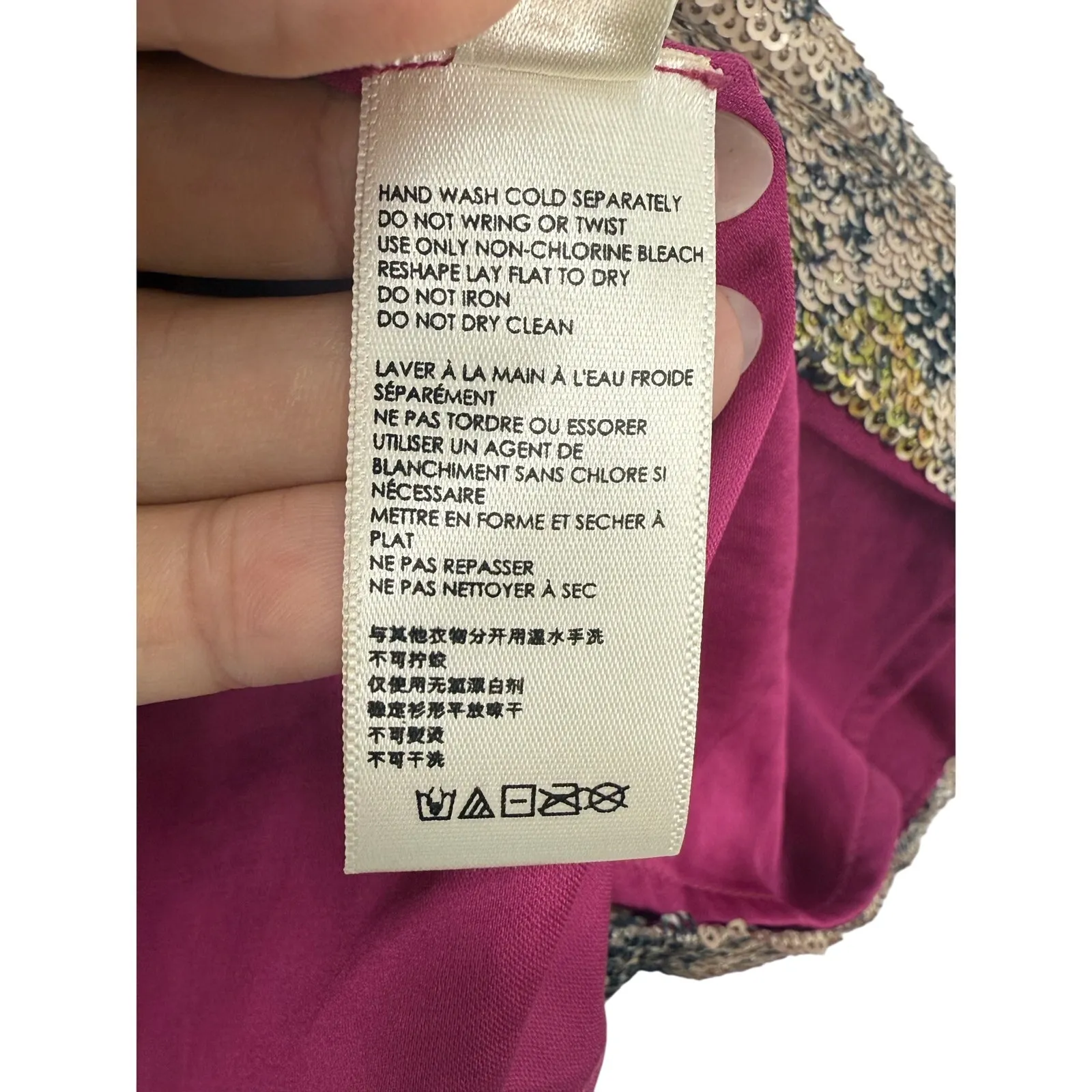 Anthropologie Sequin Floral Puff Sleeve Blouse Top Metallic Holiday Party US 10 - Image 12