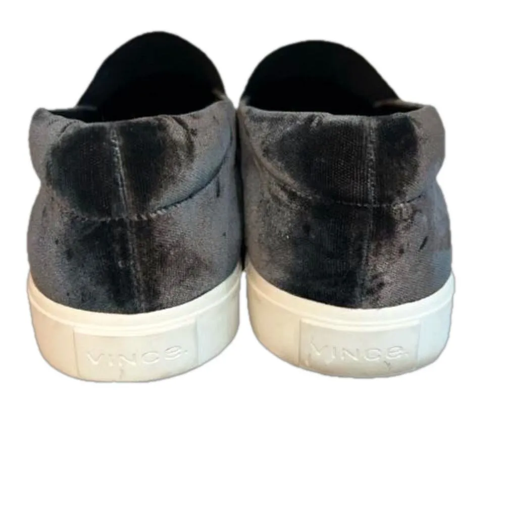 Vince Corbin Charcoal Pewter Velvet Slip On Sneakers Size 11 Padded Heel Comfort - Image 4