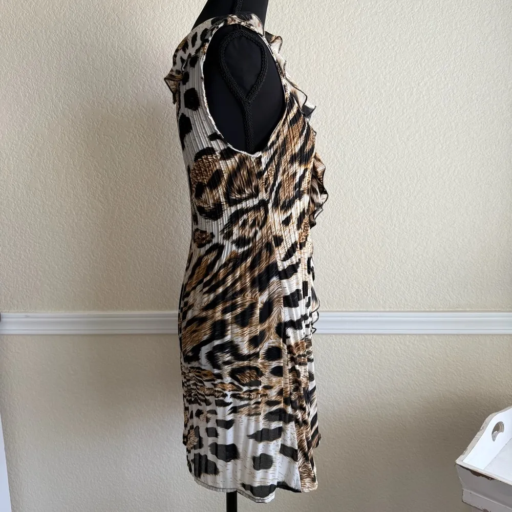 Animal Print Mini Ruffle Dress Sexy Party Club Date Night Boho Chic Animal Print - Image 6