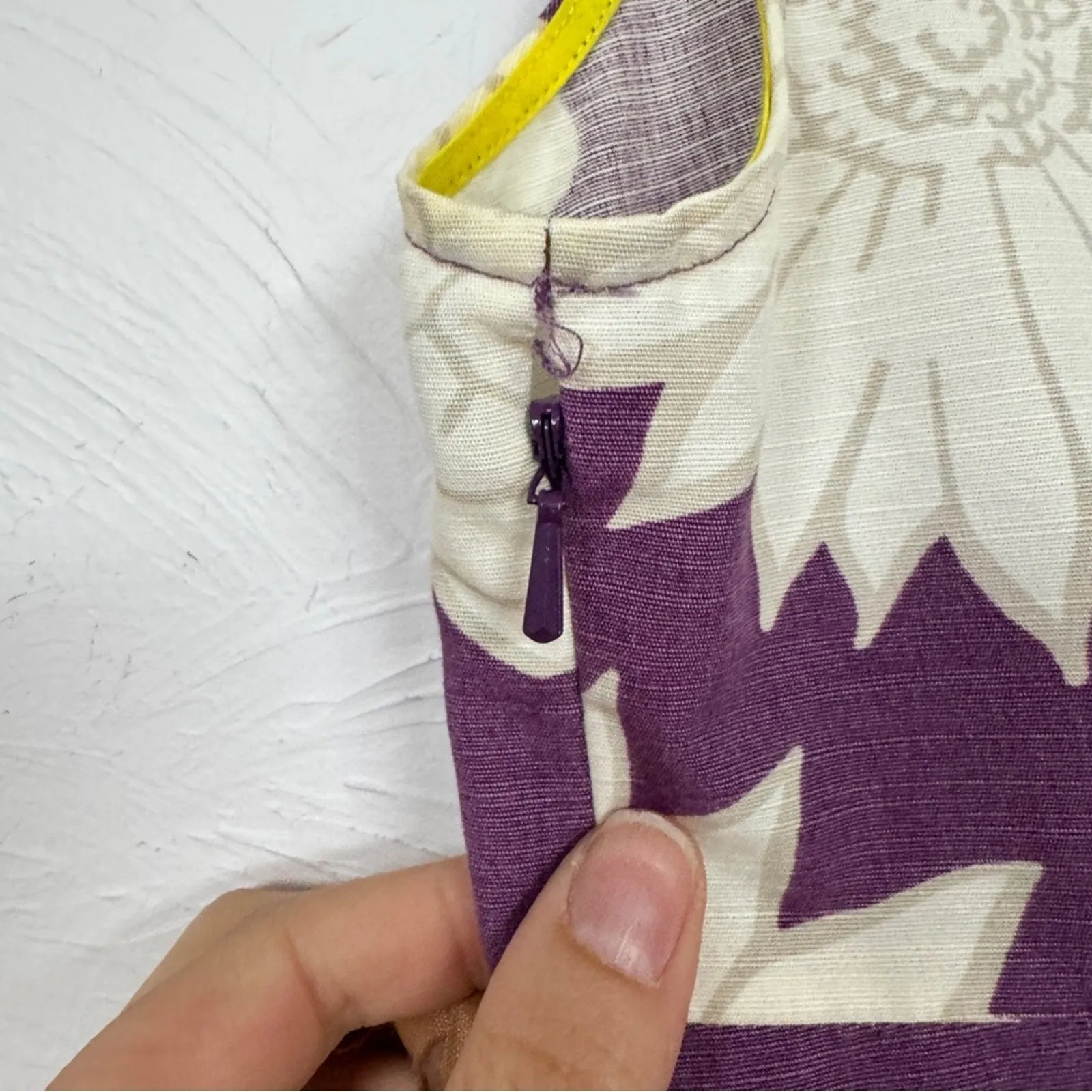 Boden Purple Floral Mini Sheath Dress Womens 8 Casual Sleeveless Classic Summer - Image 3