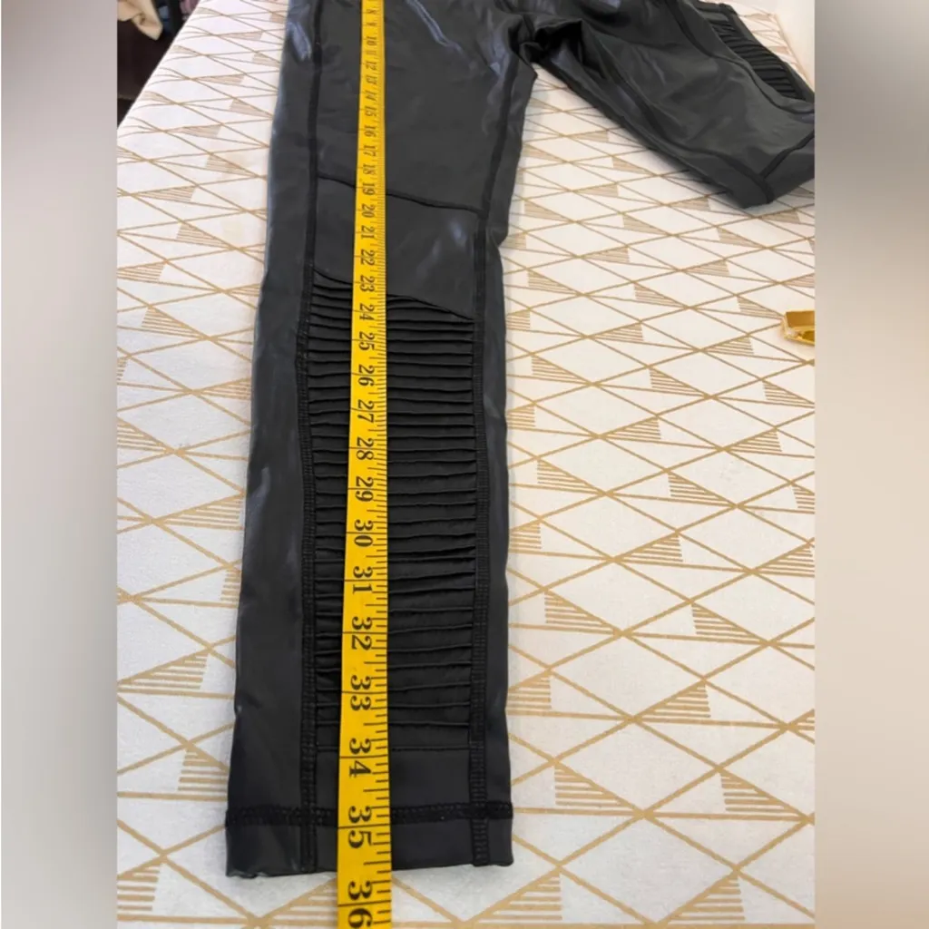7 For All Kind High Waisted Faux Leather Moto Pants Size S - Image 8