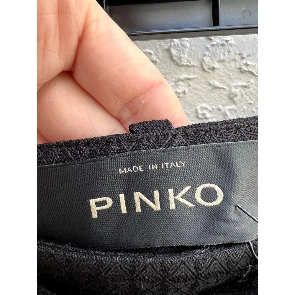 NWT Pinko High Rise Jill 1 Armaturato Argyle Paperbag Short Black 36 / US 0 Size undefined - Image 6