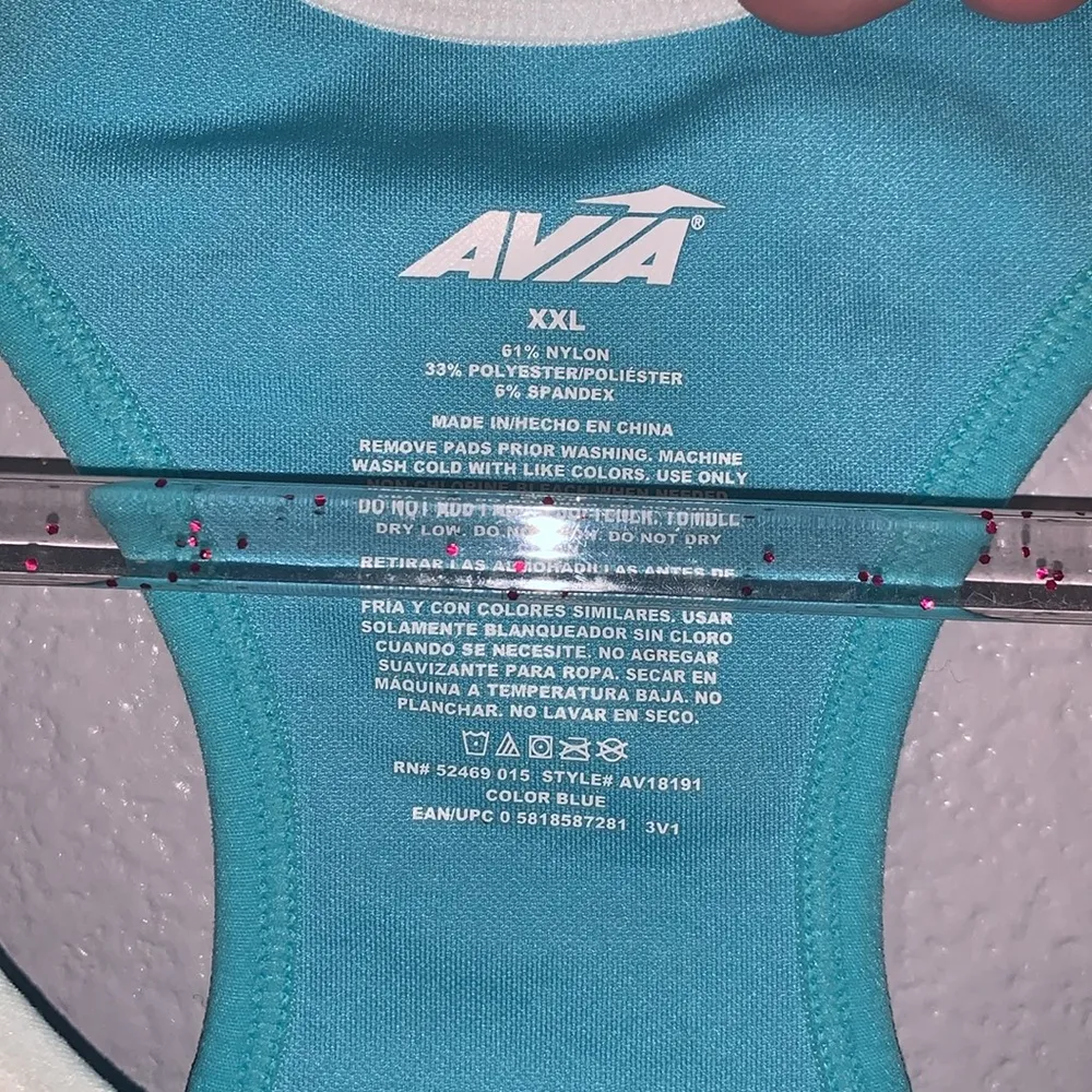 Avia blue front zip padded sports bra - Image 5
