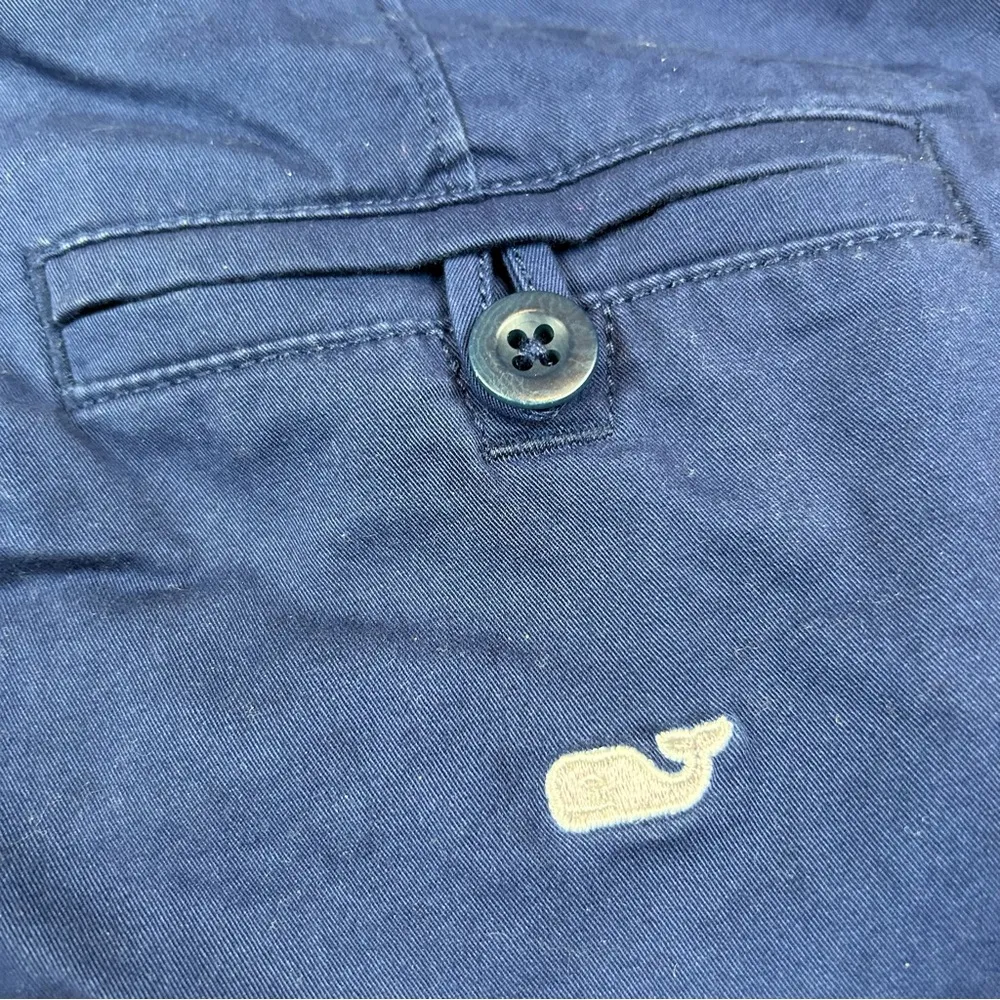 Vineyard Vines Embroidered Whale Shorts Navy Blue with Pink Whale - Image 4