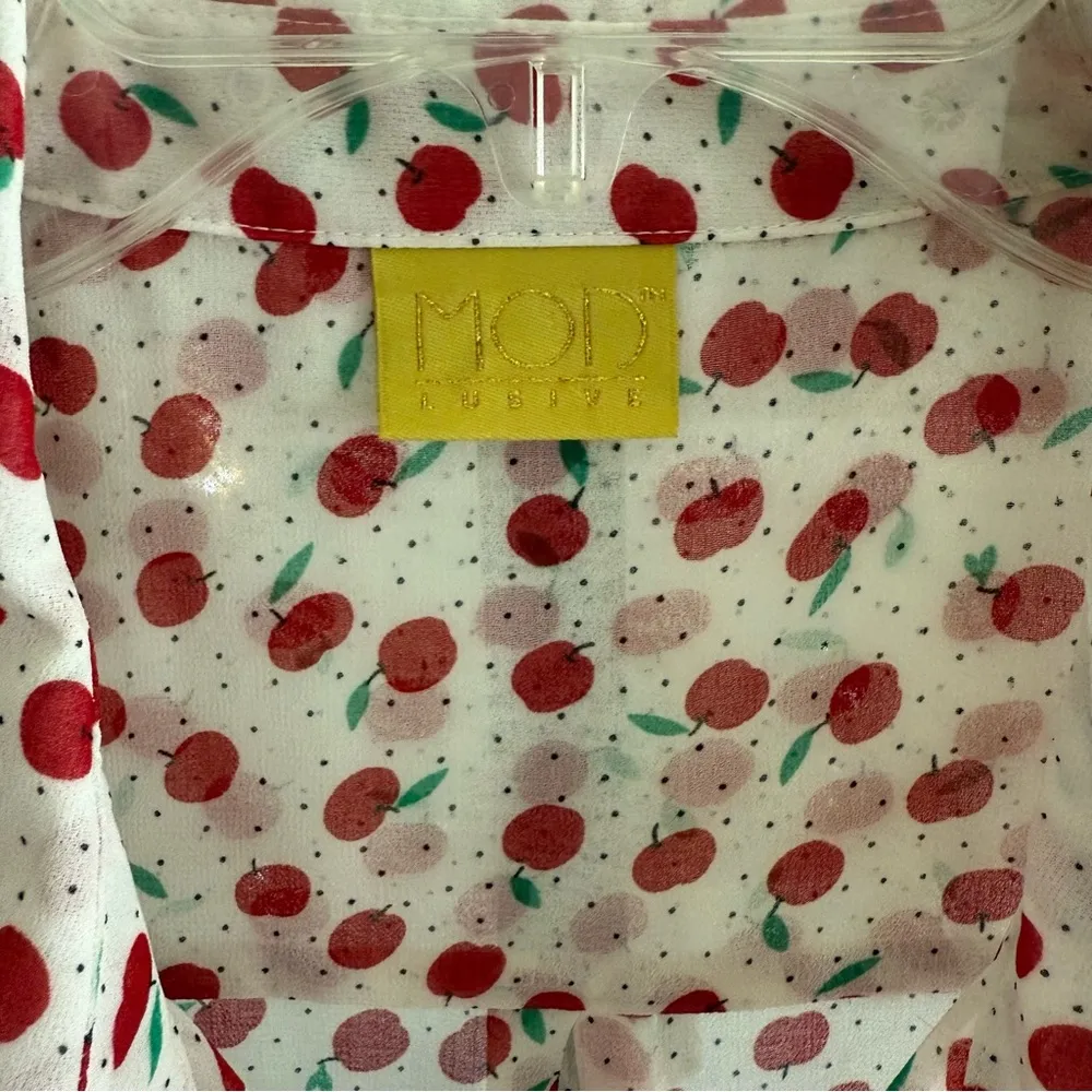 Preppy Retro Vintage Inspired Button Down Tank Blouse Chic Cottagecore Workwear White Size L - Image 6