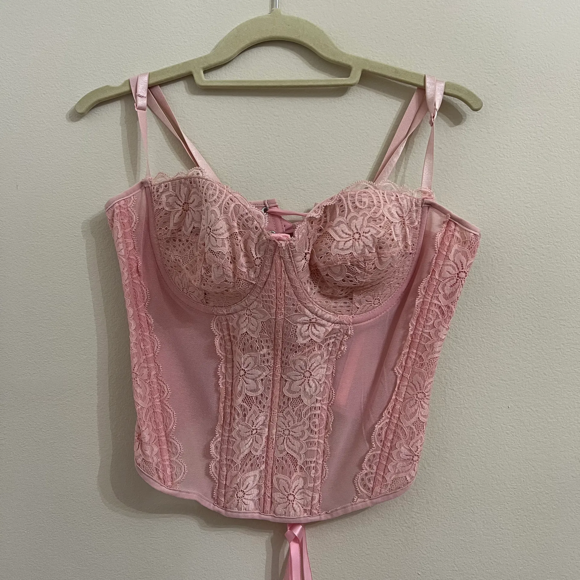 Boutique Pink Lace Corset Top - Image 2