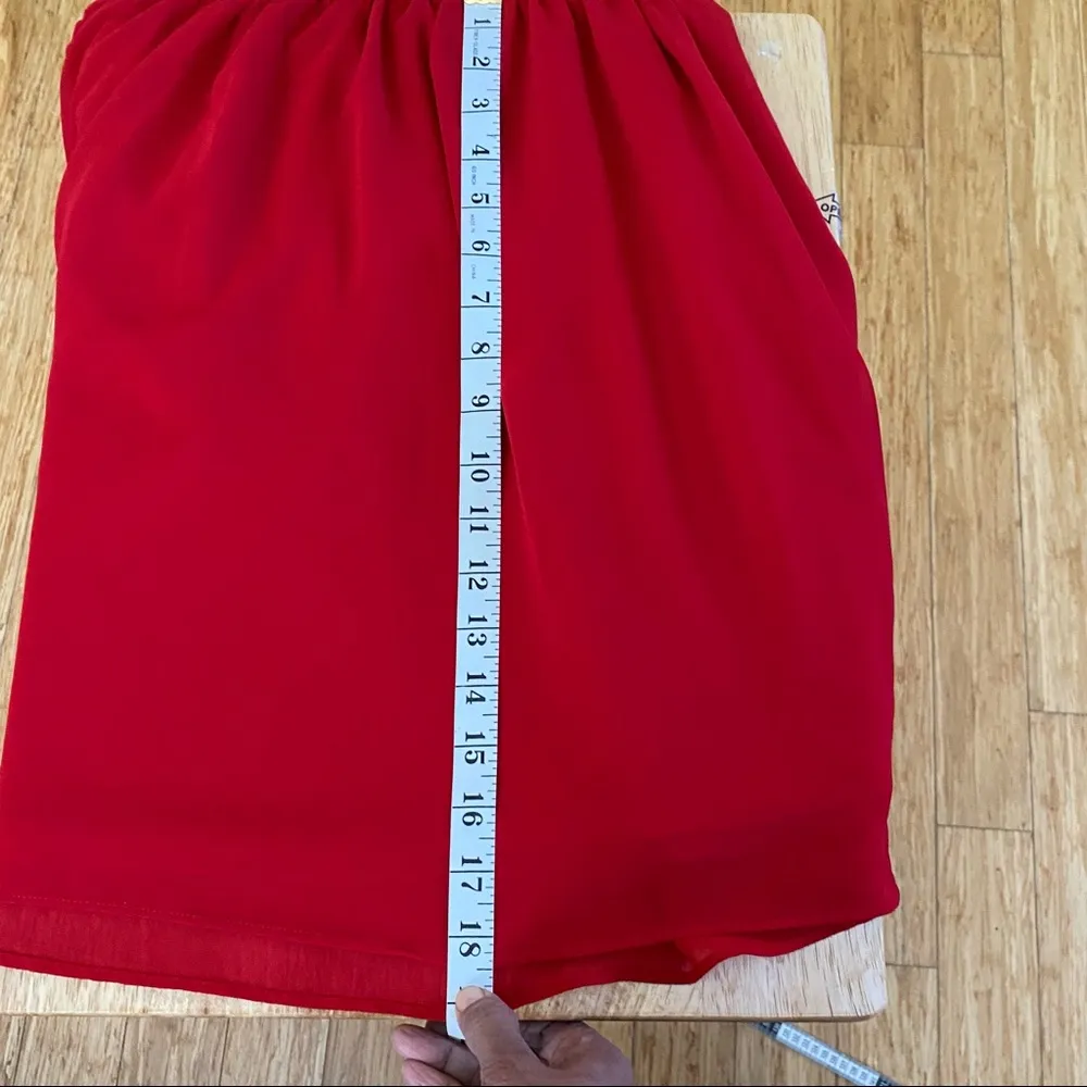 IZ Byer Red dress with black lace on back pleat on the front size XL. - Image 2