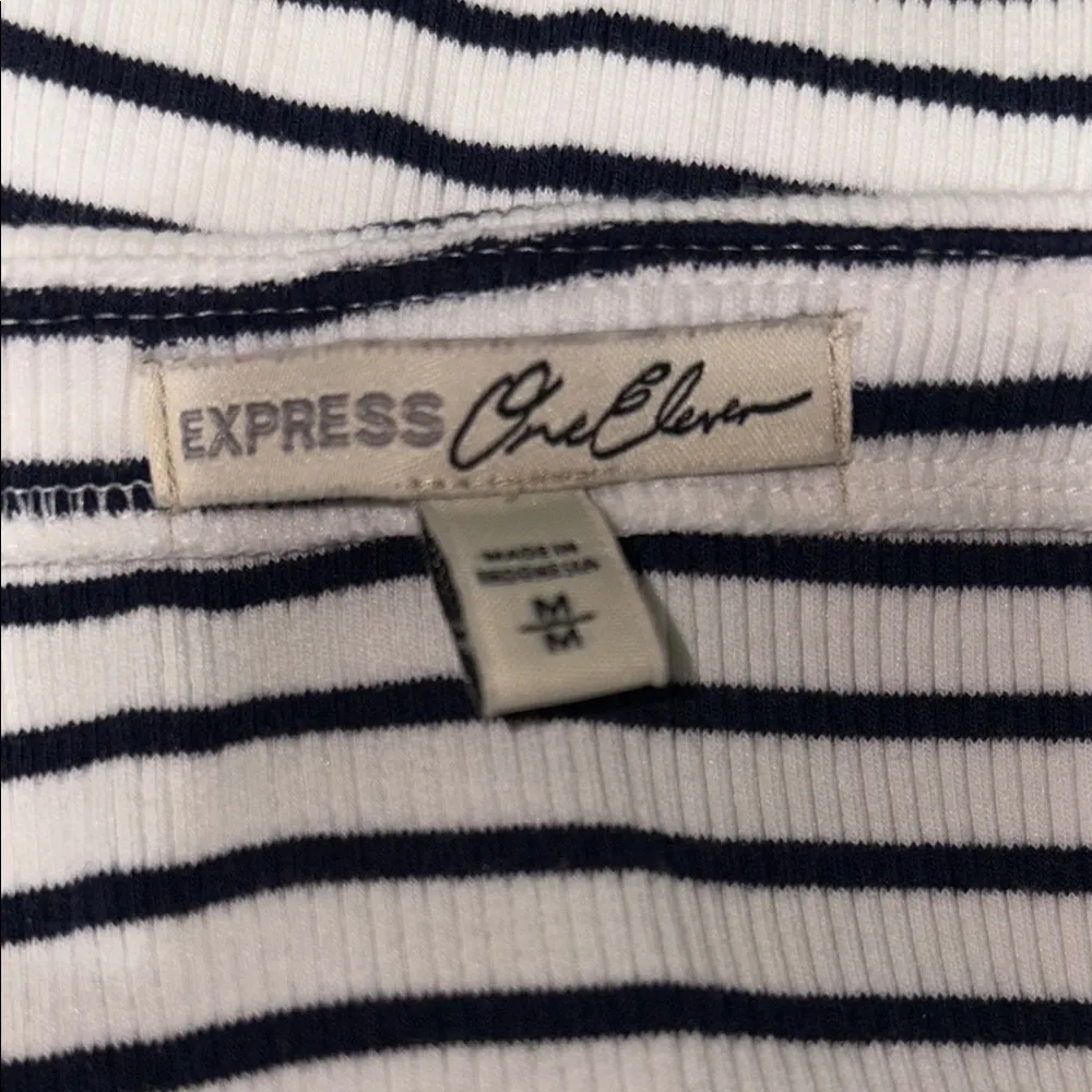 Express Black and White Strapless Top - Image 3