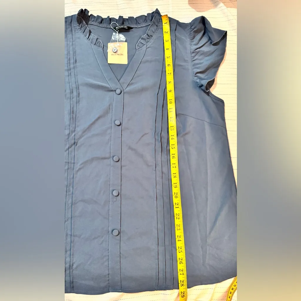 BLOOMCHIC Women’s Navy Blue Button-Front Blouse Size 14-16 NWT - Image 10