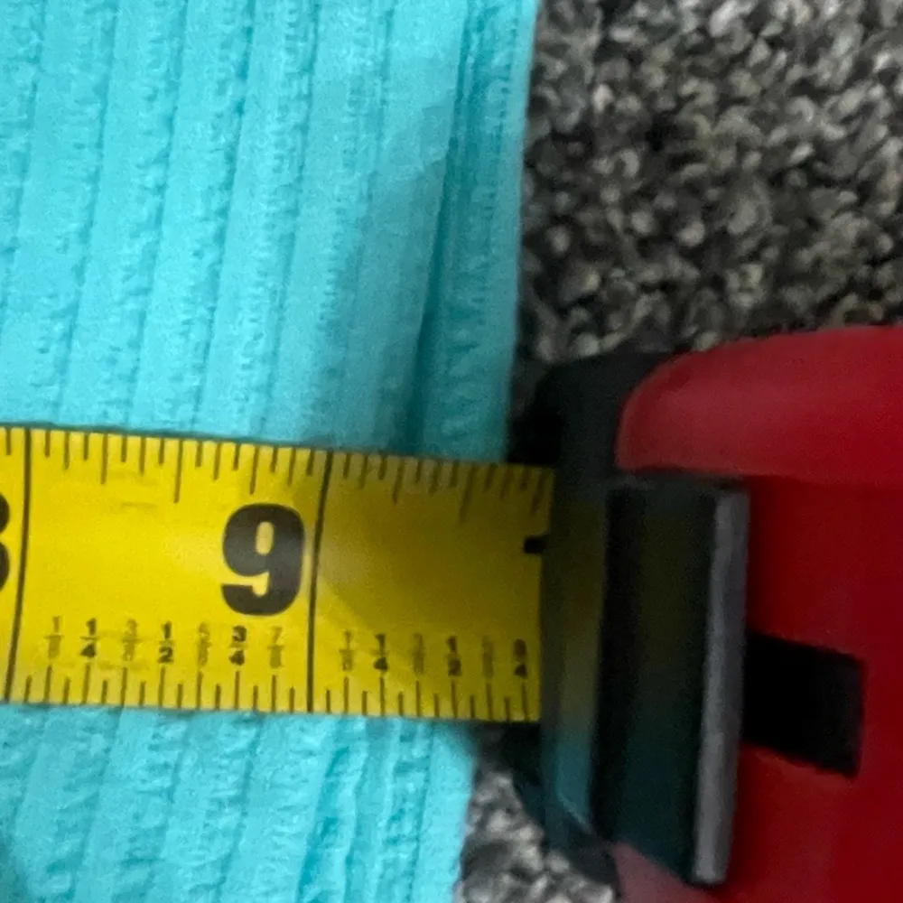 Vintage Stan Herman blue cotton blend short sleeve button down robe dress L Size L - Image 9