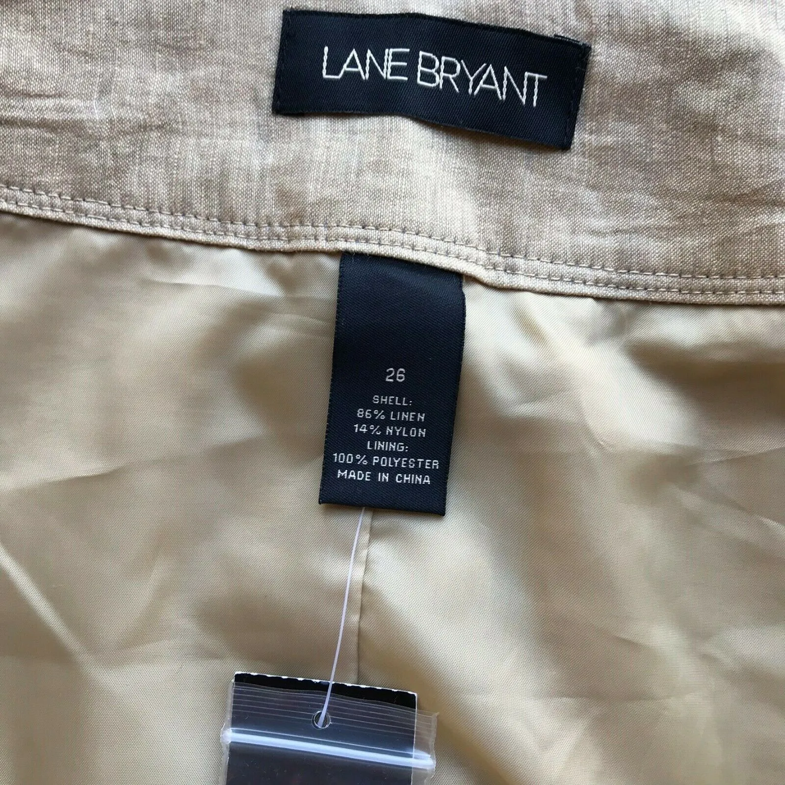 Lane Bryant Womens Skirt Size‎ 26 Gold Crinkle Wrap Style Linen Blend NEW - Image 3