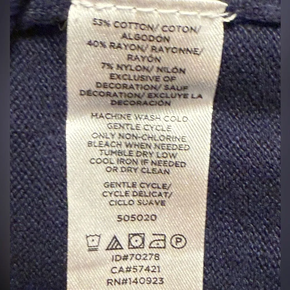 Loft  Outlet Long Sleeve Crew Neck Navy Polka‎ Dot Sweater Medium - Image 6