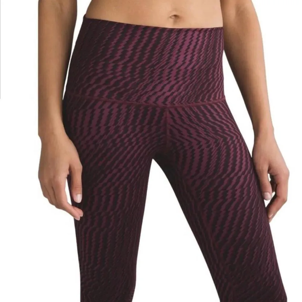 Lululemon Wunder Under Mid-Rise Crop Legging Shifted Horizon Red Grape Black 4 - Image 2