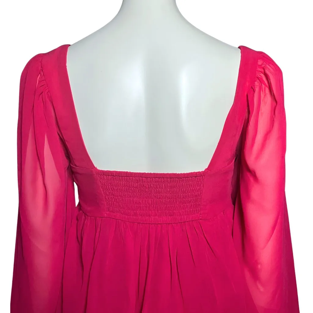 Abercrombie & Fitch Pink Babydoll Top Long Sleeve Y2K. XS Barbie Girlhood Blouse - Image 8