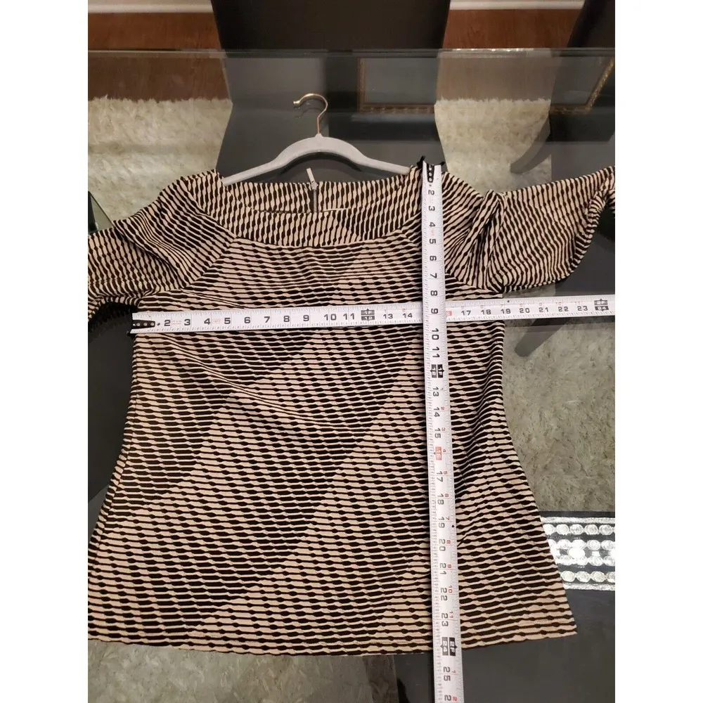 Dana Buchman Women's Black & White Polyester Zip Back Long Sleeve Top Blouse M - Image 10