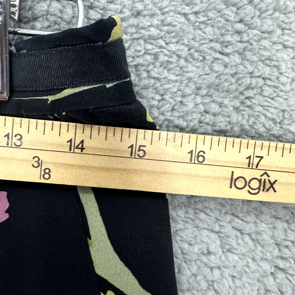 John Paul Richard Uniform Skirt Womens 12 Black Floral‎ Silk Vintage Boho Dainty - Image 5