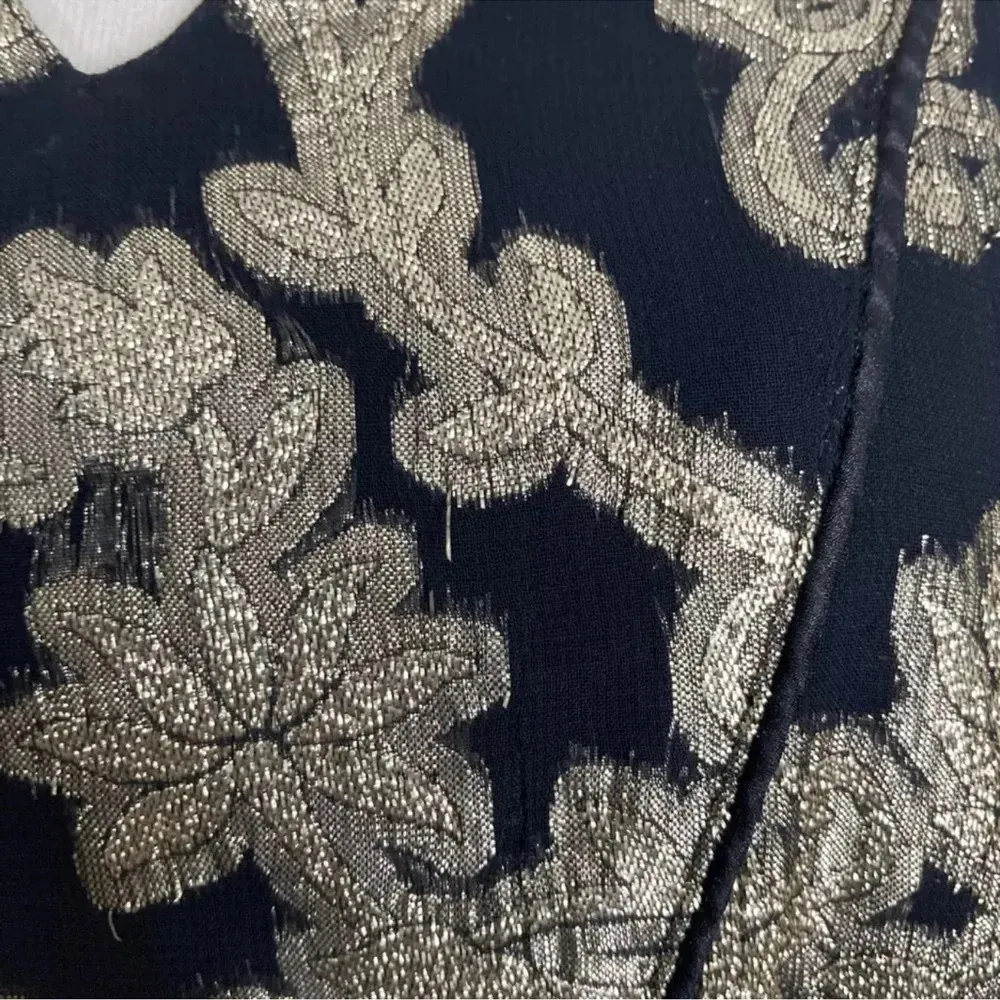 Anthropologie Gold Metallic Foil Tunic Dress Long Sleeve Party Holiday Size XS - Image 7