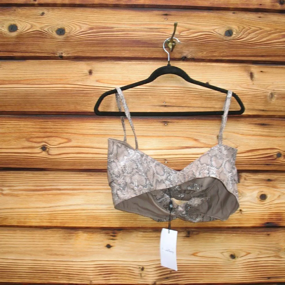 NWT House of Sunny Christina Crop Top Brown Size 4 - Image 7