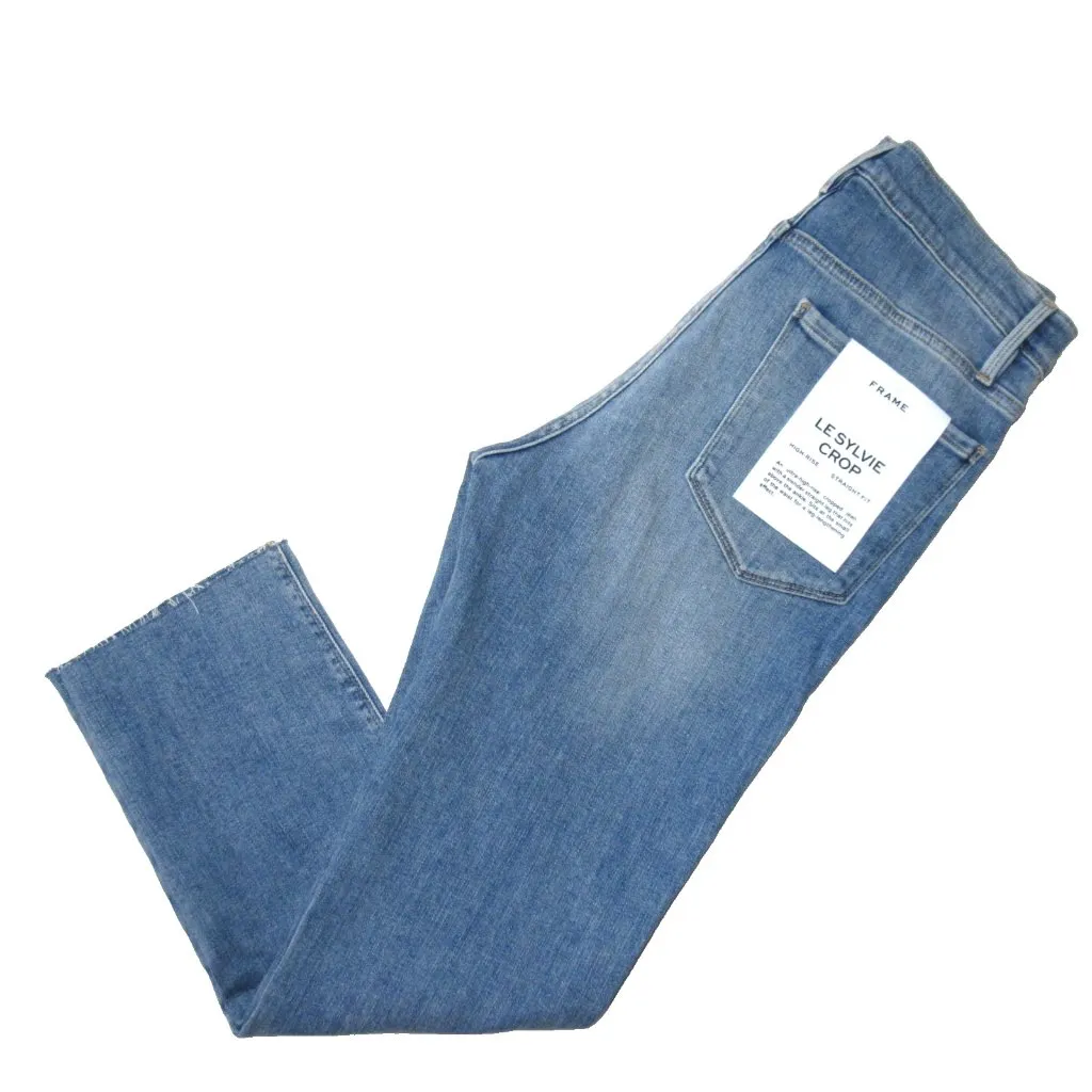 NWT FRAME Le Sylvie Crop in Overturn High Rise Straight Stretch Jeans 30 - Image 9
