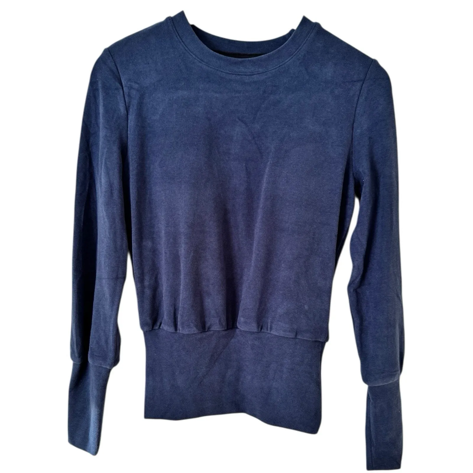 NWT OGL Prowarm Elevated Crewneck Brushed Brami Banded Hem Indigo Blue Size XS - Image 2