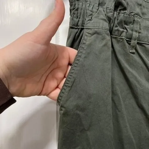 Veronica Beard Womens Tedi Tapered High Rise Pants 27 Green Paperbag Button Fly - Image 5