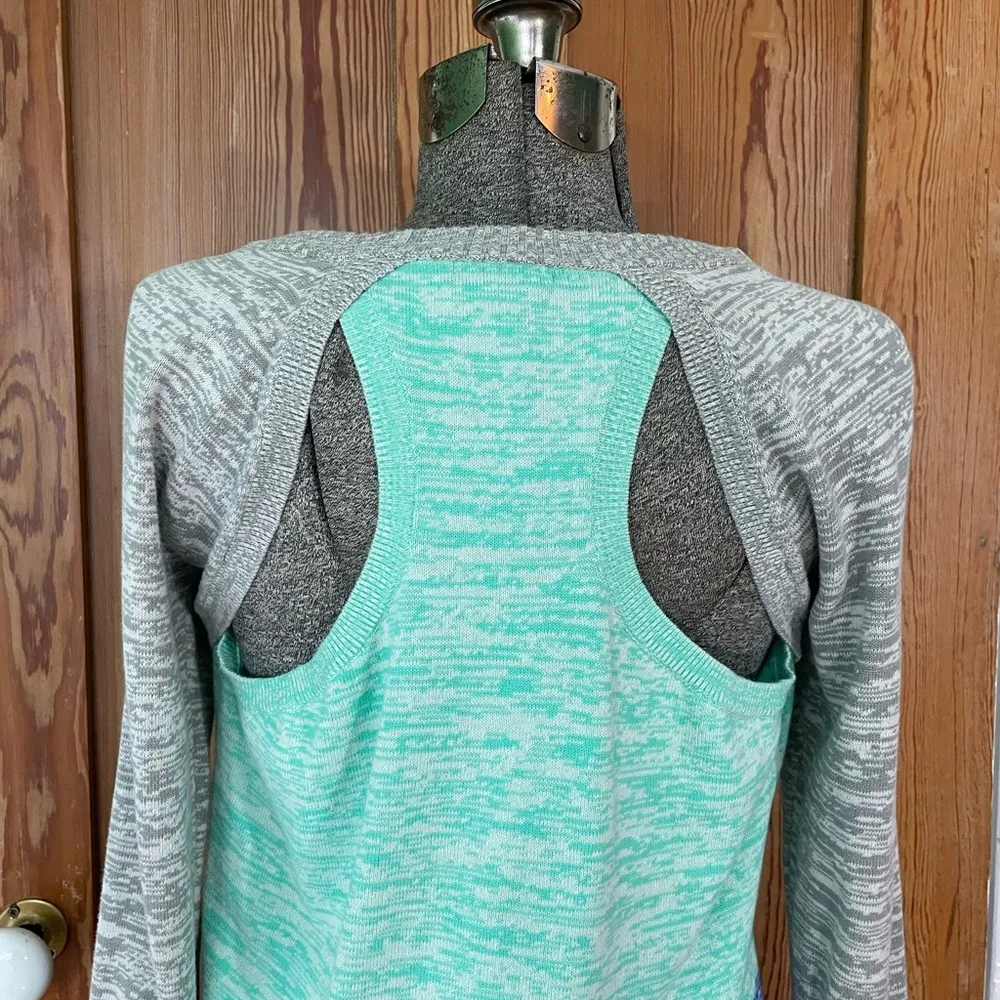 I Heart Ronson Color Block Racerback Cutout Heathered Sweater - Sz L - Image 7