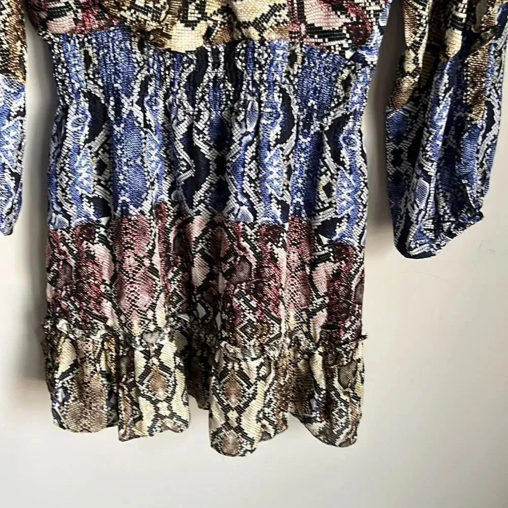 Parker Gladis Silk Snake Print Snakeskin Mini Dress - Image 6