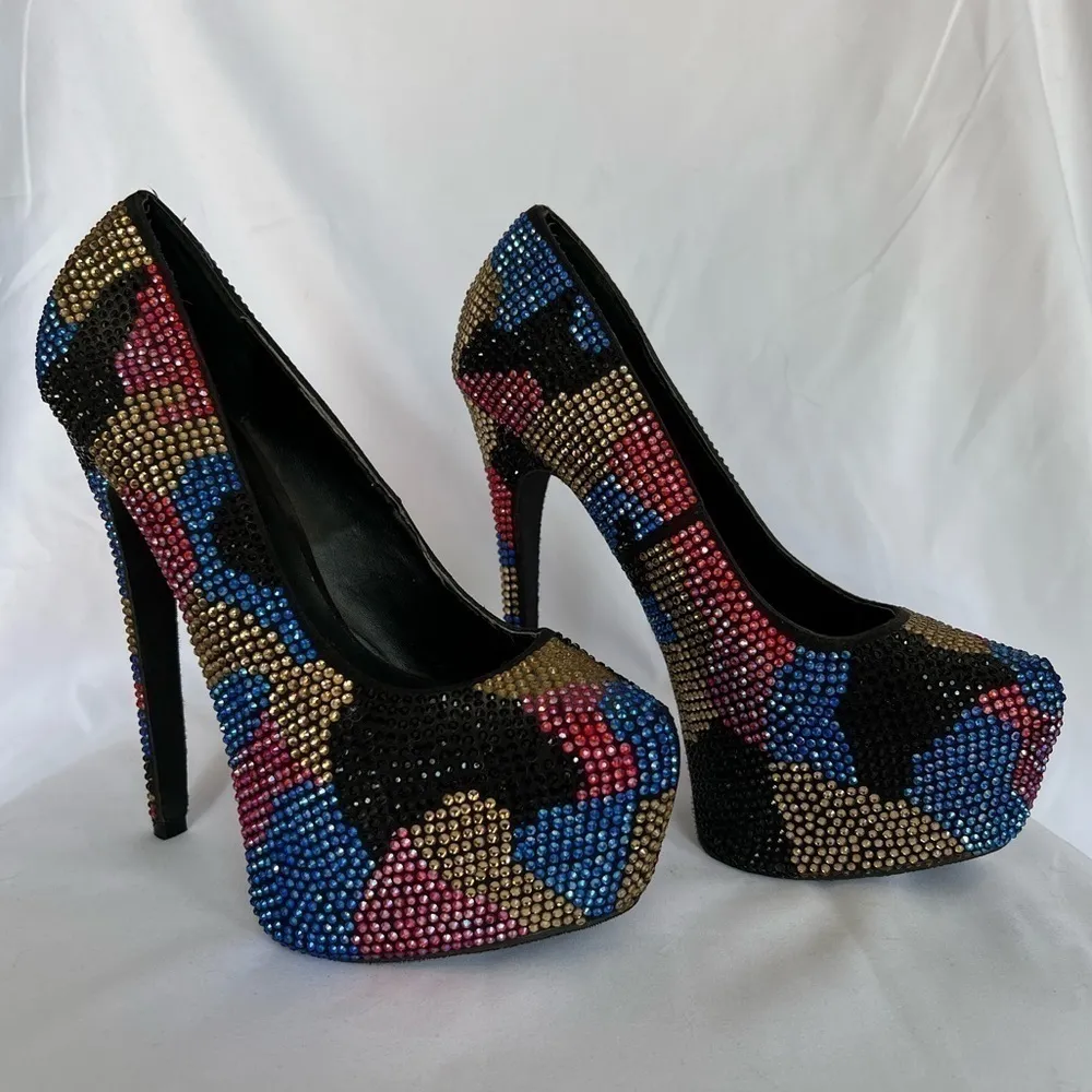 Steve Madden Dyvinal Rhinestone Heels 7 1/2 - Image 2